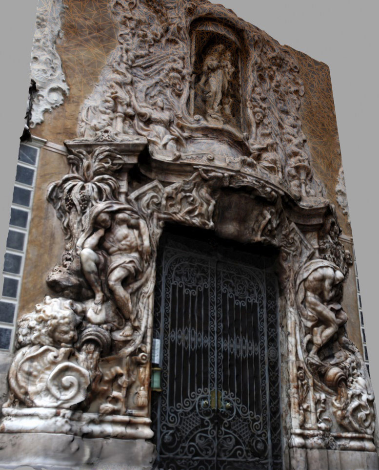 Fotogrametría terrestre. Puerta Palacio Marqués de dos Aguas. Valencia.